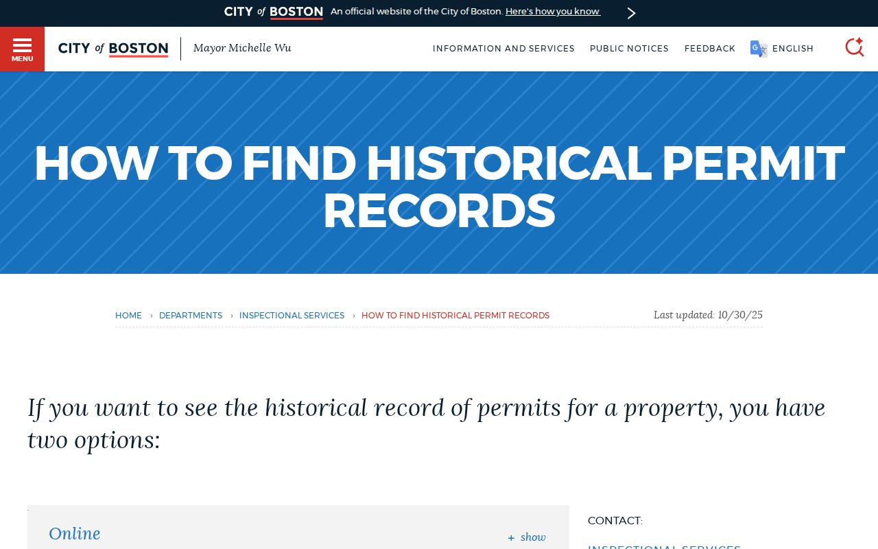 Massachusetts previous residents search using the Boston address-based permit interface