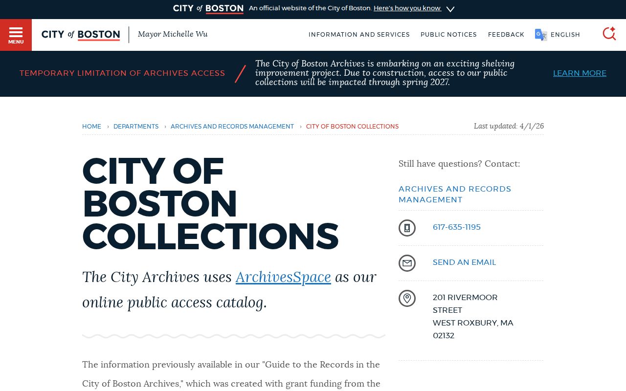 Massachusetts city directory research in the Boston Archives digital collection catalog